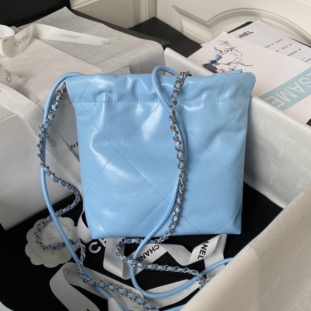 Calfskin 22 Mini Handbag Shoulder Bag AS3980 Light Blue